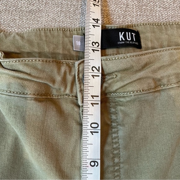 Kut From The Kloth Khaki Elizabeth Fab Ab Trousers Pants Pockets Straight Leg - Picture 10 of 11